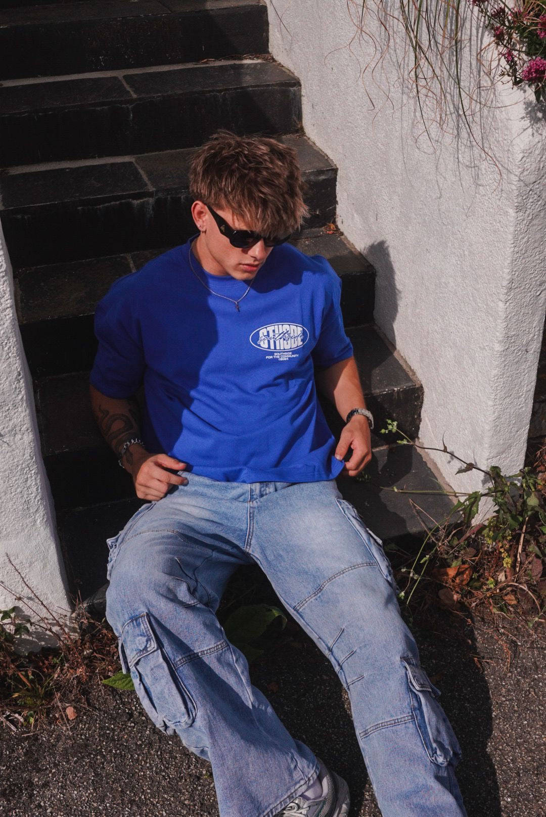 STHSDE BIG LOGO TEE BLUE